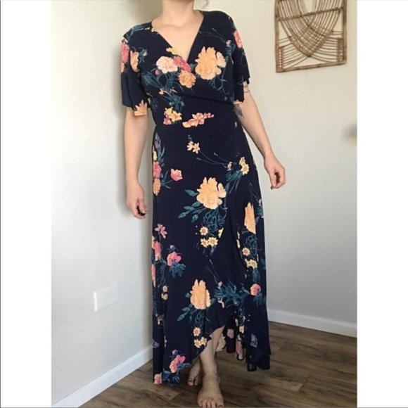 mango buttoned wrap dress